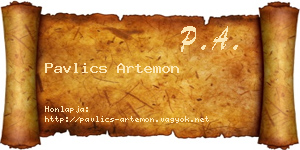 Pavlics Artemon névjegykártya